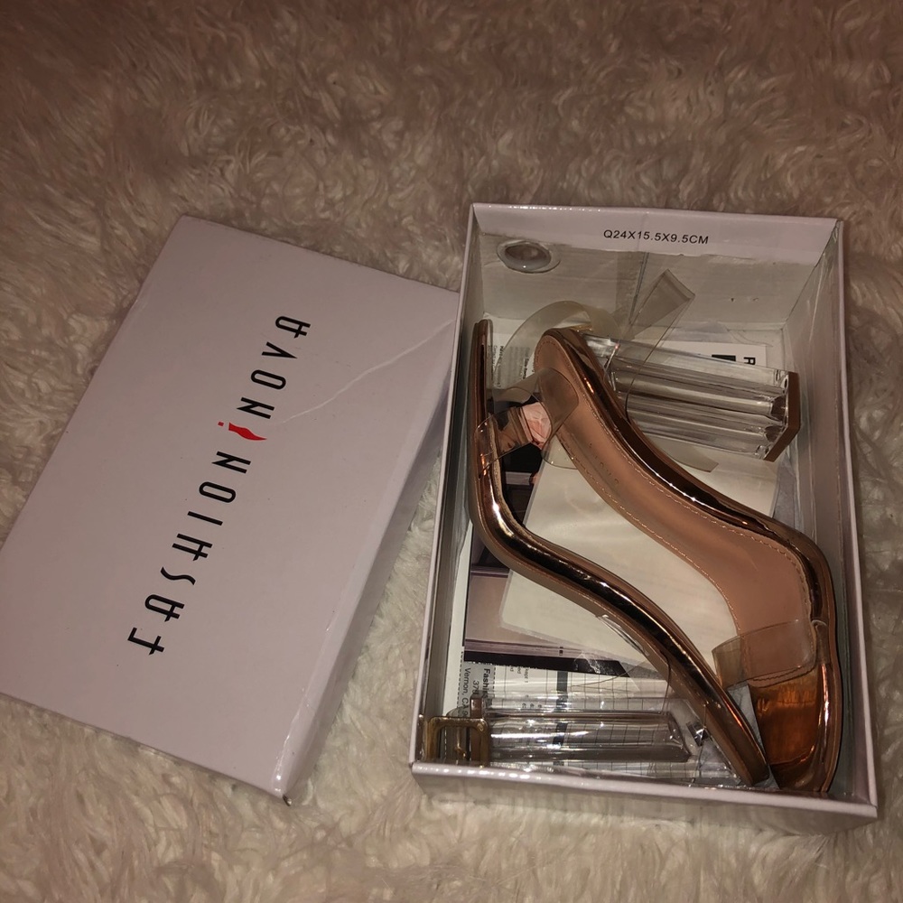 Fashion Nova Rose Gold Glass Slipper